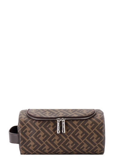 Fendi Coated Canvas Make Up Bag With All-over Ff Motif