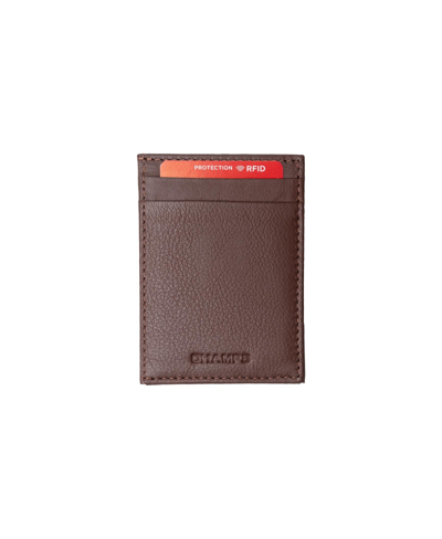 Champs Men's Mag Hybrid Leather Rfid Card Holder In Gift Box In Brown