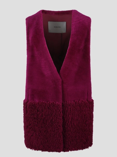 Blancha Merino-felted Alaska Gilet In Burgundy