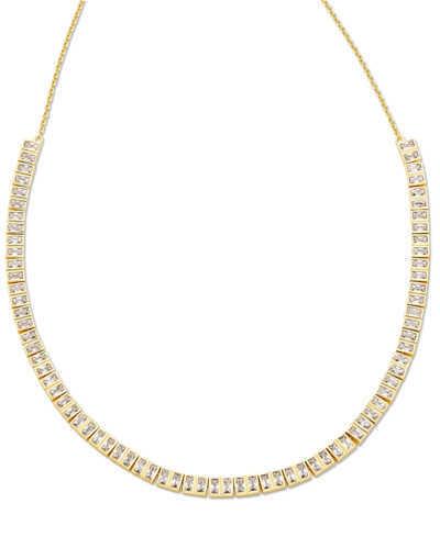 Kendra Scott Gold-tone Gracie Crystal 19" Tennis Necklace In White Cz