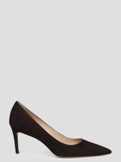 Stuart Weitzman Stuart 85mm Suede Pumps In Black