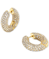 Kendra Scott Gold-tone Mikki Pave Small Hoop Earrings, 0.6" In Gold/white Crystal