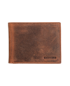CHAMPS MEN'S HUNTER LEATHER RFID BLOCKING CENTER-WING WALLET IN GIFT BOX