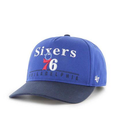 47 Brand Men's ' Royal, Black Philadelphia 76ers Super Hitch Adjustable Hat In Royal,black