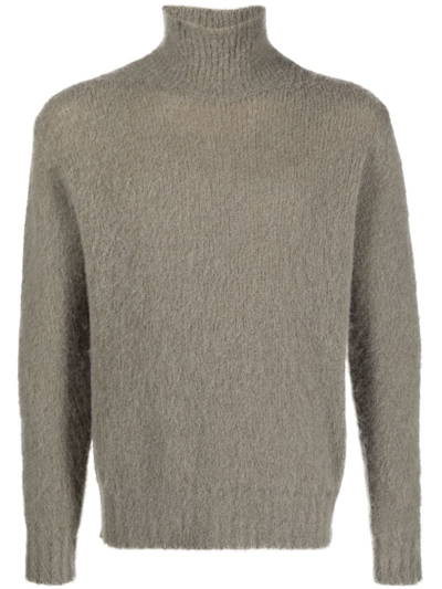 Ami Alexandre Mattiussi Neutral Roll Neck Brushed Sweater In Neutrals