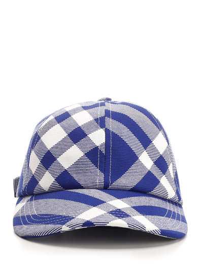Burberry Embroidered Polyester Blend Baseball Cap In Blue