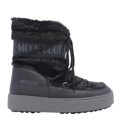 Moon Boot Itrack Faux Fur Boots In Black