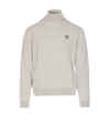 Maison Kitsuné Roll-neck Long-sleeve Wool Jumper In Grey