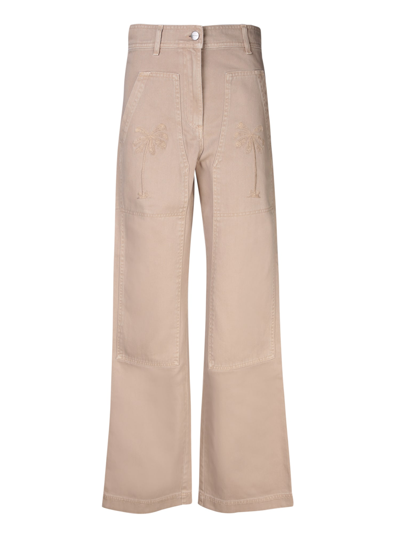 PALM ANGELS CARGO BEIGE TROUSERS