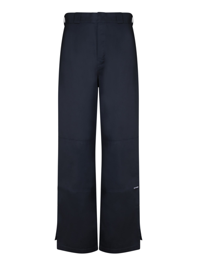 Palm Angels Cargo Black Trousers In Blue