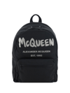 Alexander Mcqueen Black Graffiti Metropolitan Printed Backpack In Black