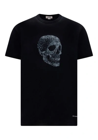 Alexander Mcqueen Printed Cotton-jersey T-shirt In Black