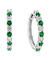 Diana M. Fine Jewelry 14k 1.35 Ct. Tw. Diamond & Emerald Hoops