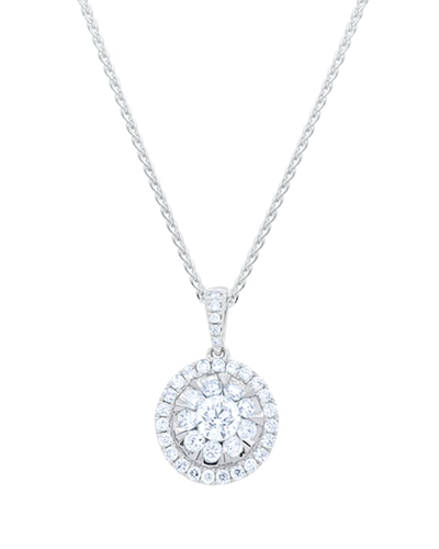 Diana M. Fine Jewelry 14k 0.75 Ct. Tw. Diamond Halo Pendant Necklace