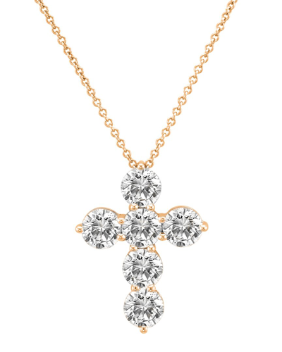Diana M. Fine Jewelry 14k Rose Gold 1.50 Ct. Tw. Diamond Cross Pendant Necklace