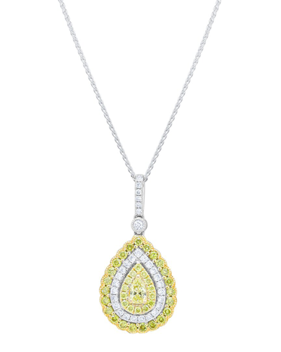 Diana M. Fine Jewelry 14k Two-tone 1.17 Ct. Tw. Diamond Pendant Necklace
