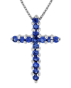 Diana M. Fine Jewelry 14k 0.32 Ct. Tw. Sapphire Cross Pendant Necklace