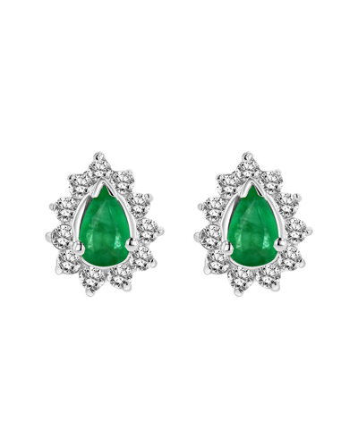 Diana M. Fine Jewelry 14k 0.70 Ct. Tw. Diamond & Emerald Earrings