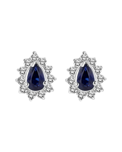 Diana M. Fine Jewelry 14k 0.70 Ct. Tw. Diamond & Sapphire Earrings
