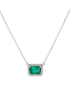 Diana M. Fine Jewelry 14k 1.14 Ct. Tw. Diamond & Emerald Pendant Necklace