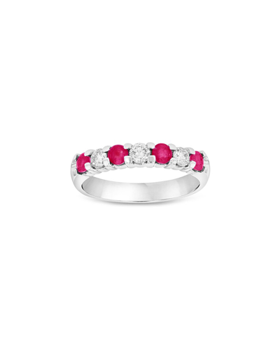 Diana M. Fine Jewelry 14k 0.78 Ct. Tw. Diamond & Ruby Ring In Transparent