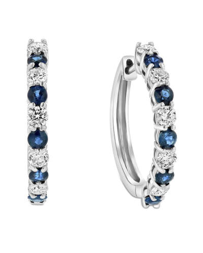 Diana M. Fine Jewelry 14k 1.35 Ct. Tw. Diamond & Sapphire Hoops