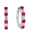 Diana M. Fine Jewelry 14k 1.15 Ct. Tw. Diamond & Ruby Hoops