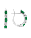 Diana M. Fine Jewelry 14k 2.00 Ct. Tw. Diamond & Emerald Hoops