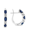 Diana M. Fine Jewelry 14k 2.05 Ct. Tw. Diamond & Sapphire Hoops