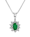 Diana M. Fine Jewelry 14k 0.35 Ct. Tw. Diamond & Emerald Pendant Necklace