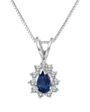 Diana M. Fine Jewelry 14k 0.35 Ct. Tw. Diamond & Sapphire Pendant Necklace