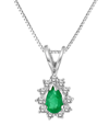 Diana M. Fine Jewelry 14k 0.35 Ct. Tw. Diamond & Emerald Pendant Necklace
