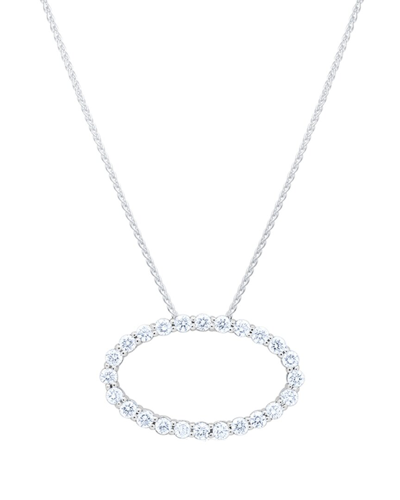 Diana M. Fine Jewelry 14k 0.75 Ct. Tw. Diamond Oval Pendant Necklace