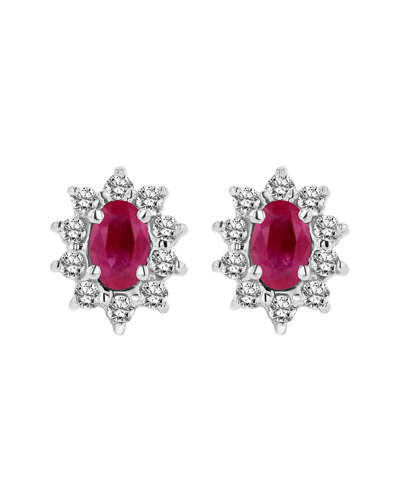 Diana M. Fine Jewelry 14k 0.70 Ct. Tw. Diamond & Ruby Earrings