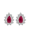 Diana M. Fine Jewelry 14k 0.70 Ct. Tw. Diamond & Ruby Earrings