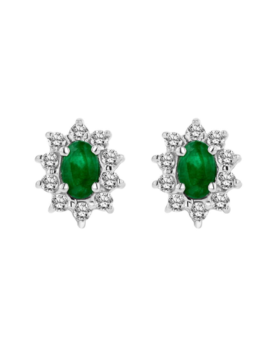 Diana M. Fine Jewelry 14k 0.70 Ct. Tw. Diamond & Emerald Earrings