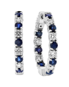 Diana M. Fine Jewelry 14k 3.58 Ct. Tw. Diamond & Sapphire Hoops