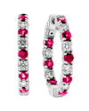 Diana M. Fine Jewelry 14k 3.58 Ct. Tw. Diamond & Ruby Hoops
