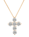 Diana M. Fine Jewelry 14k Rose Gold 1.50 Ct. Tw. Diamond Cross Pendant Necklace