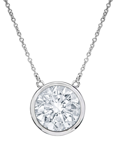 Diana M. Fine Jewelry 14k 1.00 Ct. Tw. Diamond Solitaire Pendant Necklace In Metallic
