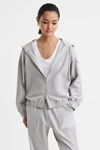 Reiss Grey Cotton Blend Tracksuit Top In Grey