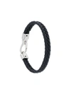 TOD'S CLASSIC WOVEN BRACELET,LEATHER