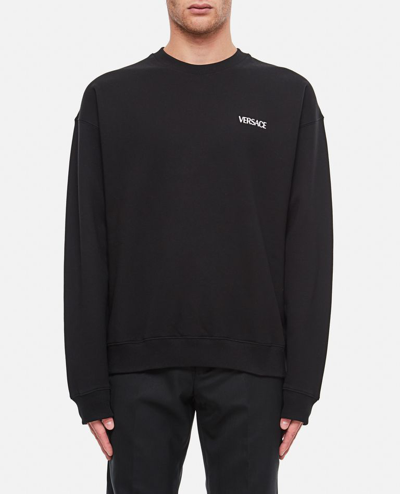 Versace Hills Printed Sweatshirt In Black