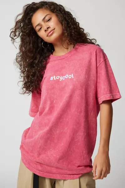 Staycoolnyc Washed Tee In Pink At Urban Outfitters