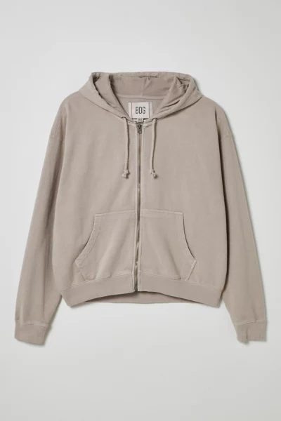 Bdg Bonfire Full Zip Hoodie Sweatshirt In Rose At Urban Outfitters