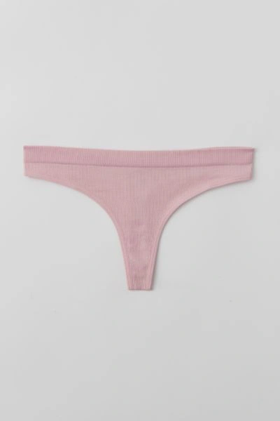Out From Under Seamless Ribbed Thong In Rose, Women's At Urban Outfitters
