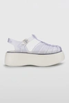 MELISSA POSSESSION PLATO JELLY PLATFORM SANDAL IN CLEAR/WHITE, WOMEN'S AT URBAN OUTFITTERS