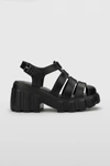 Melissa Megan Block-heel Platform Fisherman Sandals Women In Black