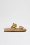 Schutz Enola Dual-buckle Easy Slide Sandals In Light Nude