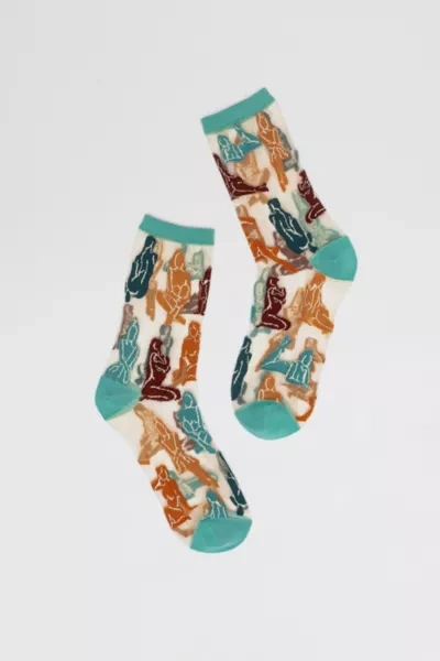 Sock Candy Terracotta Ladies Sheer Sock In Neutral, Women's At Urban Outfitters